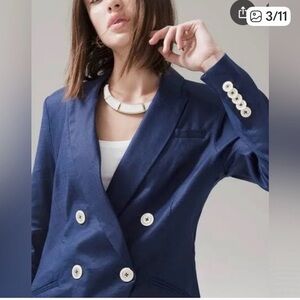 White House Black Market Navy  Linen Women's Suiting.  NWT